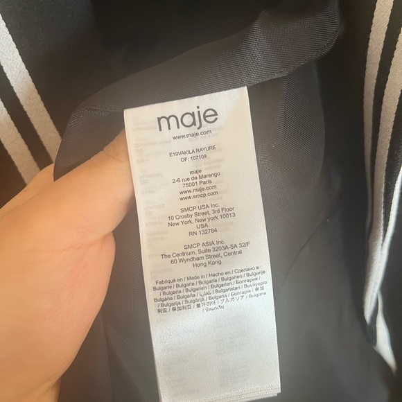 Maje Striped Blazer Black and White Pinstriped - Picture 10 of 15